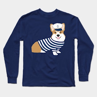 Corgi Sailor Long Sleeve T-Shirt